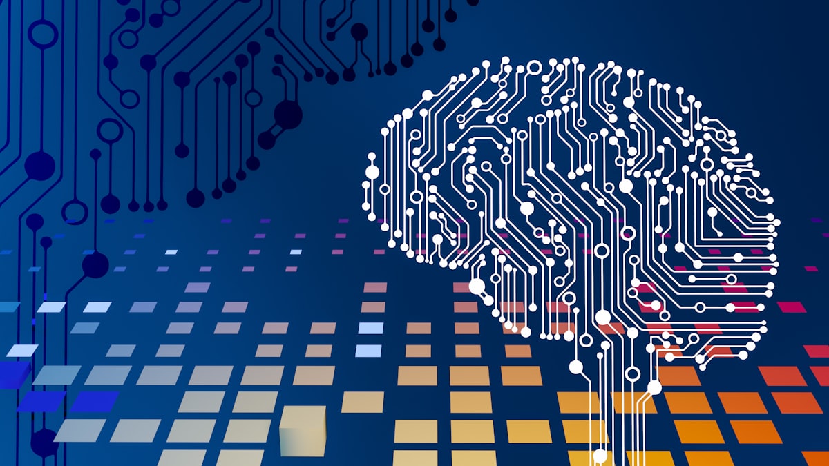 A circuit board representing AI search technology